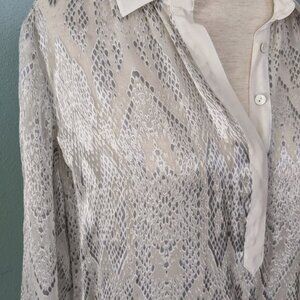 NWOT Rebecca Taylor long sleeve snakeskin S